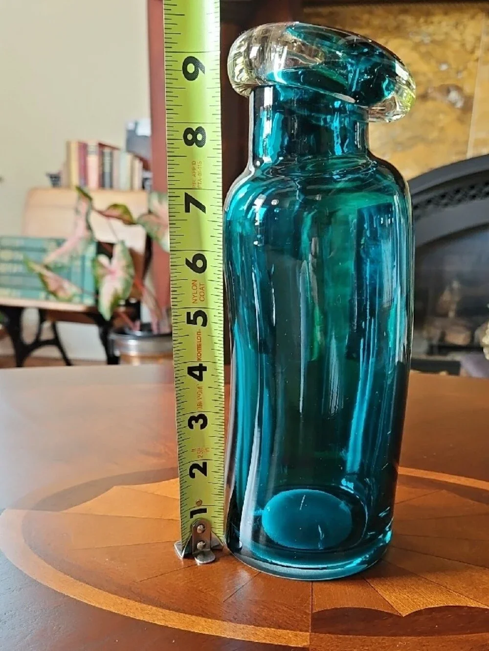 Teal Turquoise Indented Art Glass 